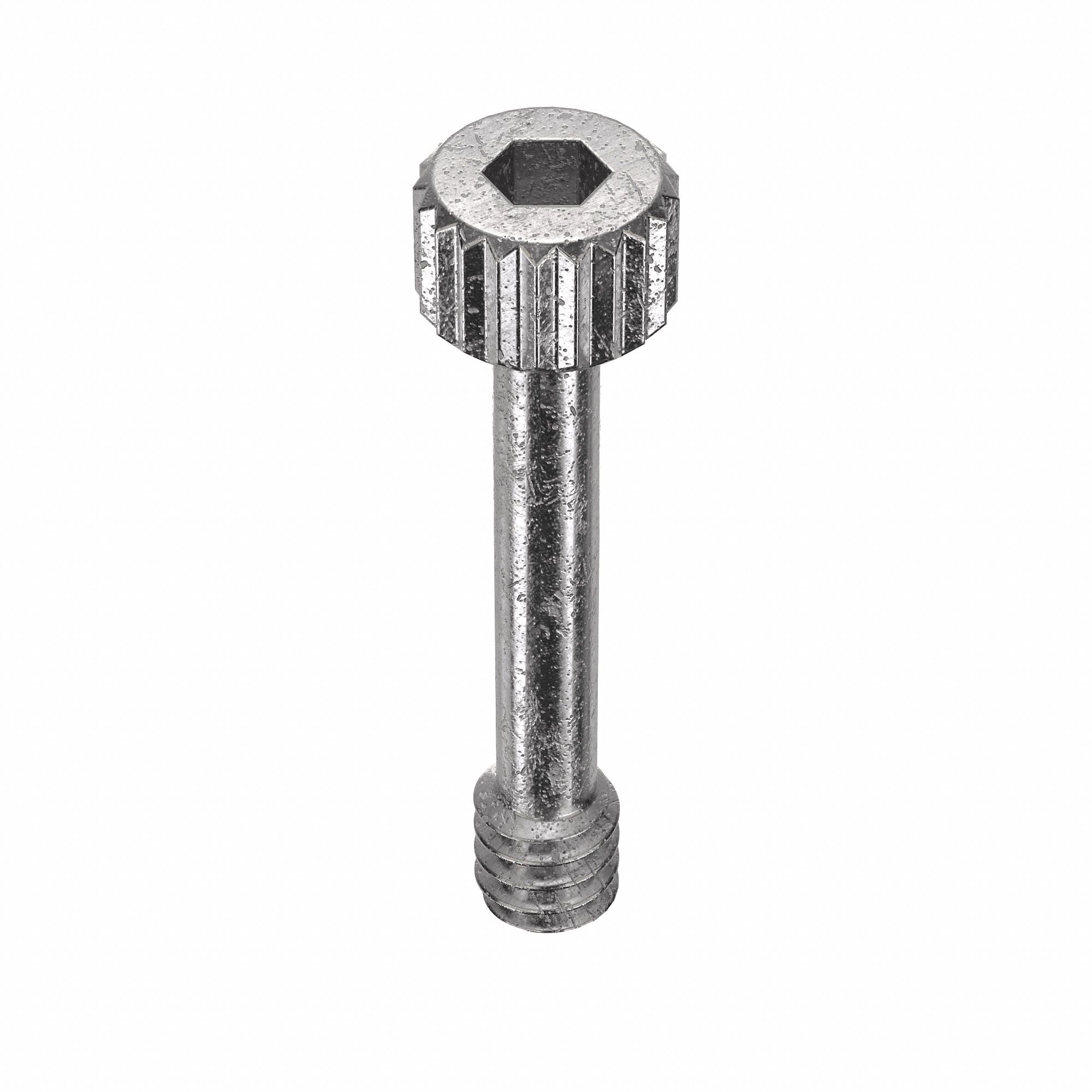 Captive Panel Screw: #6-32 Thread Size, 5/8 in Lg, Knurled, Round Head, Internal Hex, 18-8, 5 PK