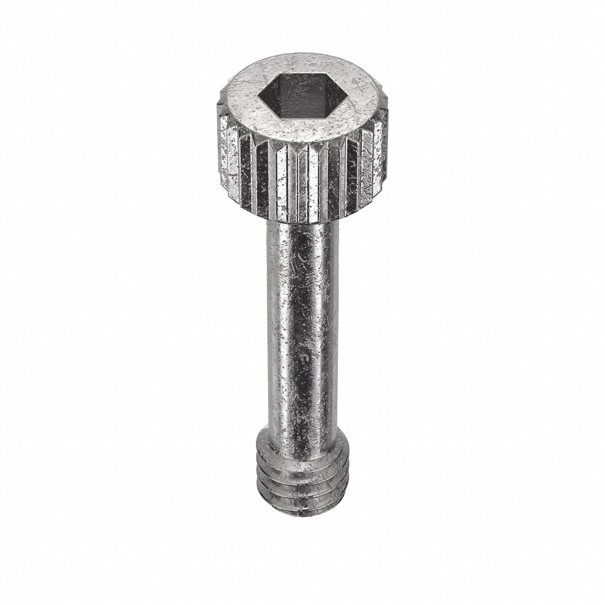 Captive Panel Screw: #8-32 Thread Size, 19/32 in Lg, Knurled, Round Head, Internal Hex, 18-8, 5 PK