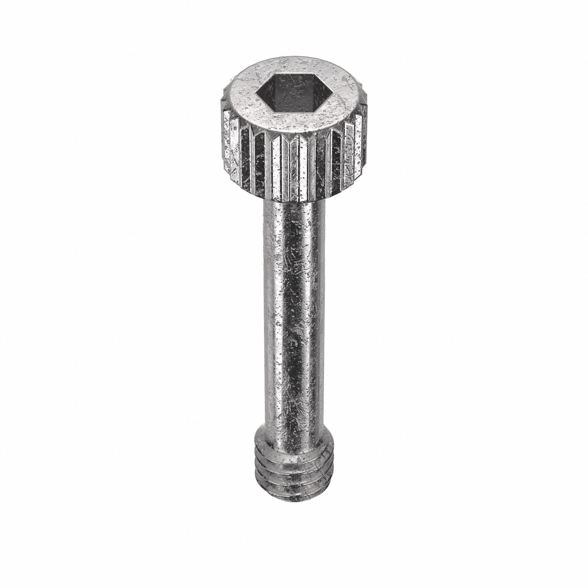 Captive Panel Screw: #8-32 Thread Size, 23/32 in Lg, Knurled, Round Head, Internal Hex, 18-8, 5 PK