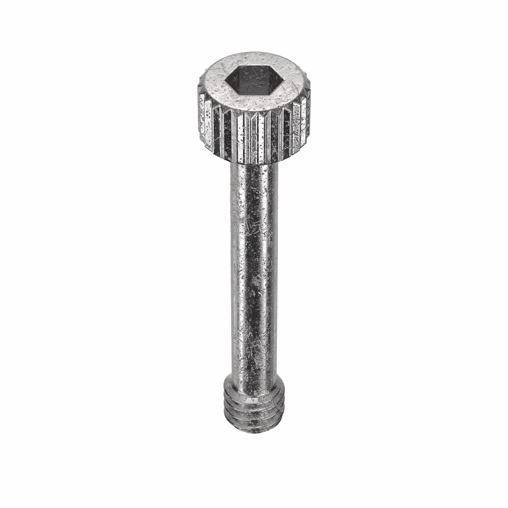 Captive Panel Screw: #8-32 Thread Size, 27/32 in Lg, Knurled, Round Head, Internal Hex, 18-8, 5 PK