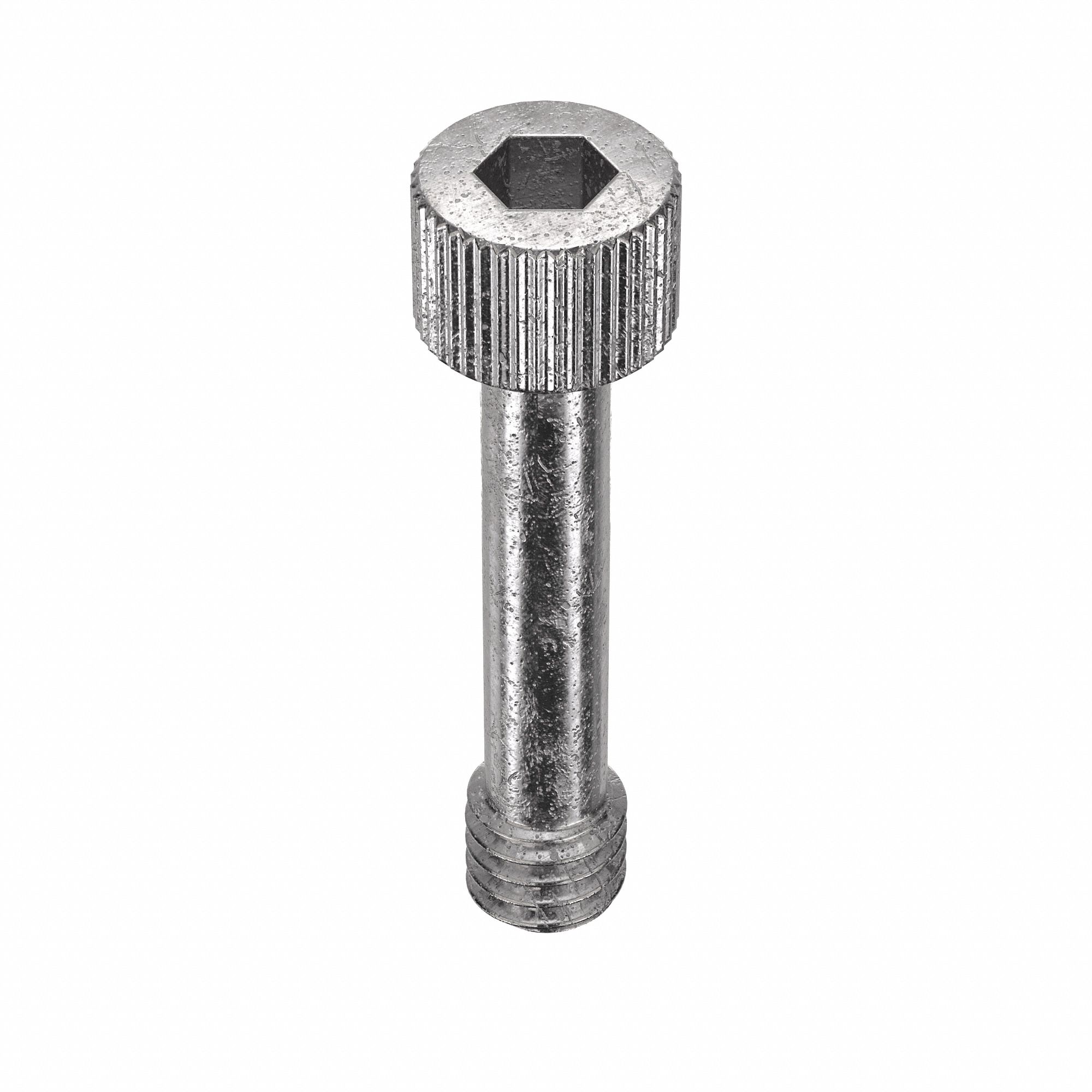 Captive Panel Screw: 5/16"-18 Thread Size, 1 3/16 in Lg, Knurled, Round Head, Internal Hex, 5 PK
