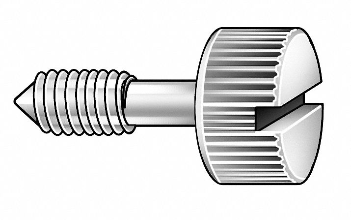 13/16 18-8 Stainless Steel Captive Panel Screw with 8-32 Thread Size and Knurled Head Type 