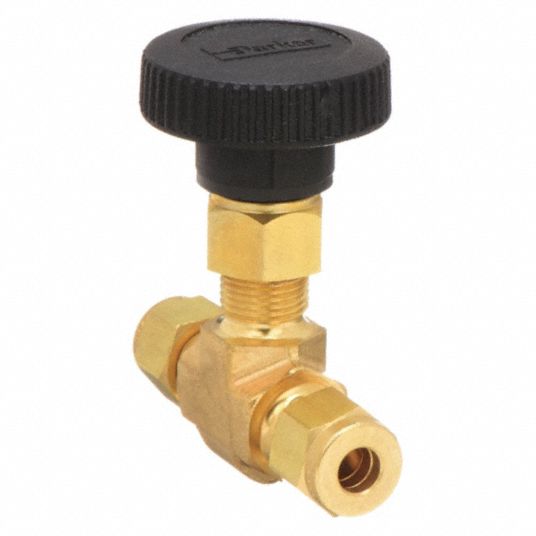 PARKER Needle Valve: Straight Fitting, Brass, A-LOK(R)/Compression, 1/4 ...