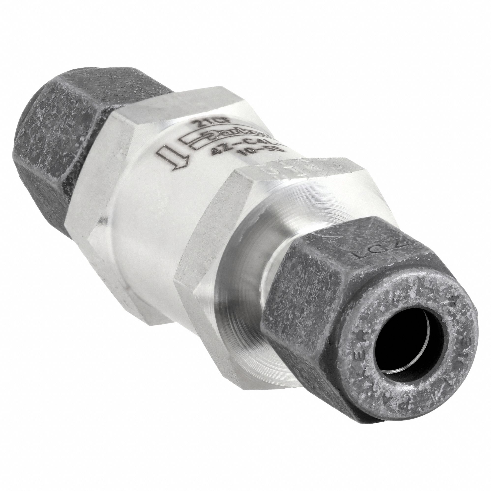 Instrumentation Check Valve: For Fluids/Gas Media, Poppet, Inline Valve Body, Compression