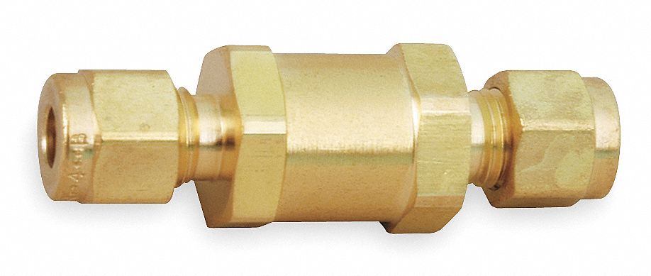 PARKER, Brass, 1 In, Instrumentation Check Valve - 1RBF9|16Z-C16L-10-BN ...