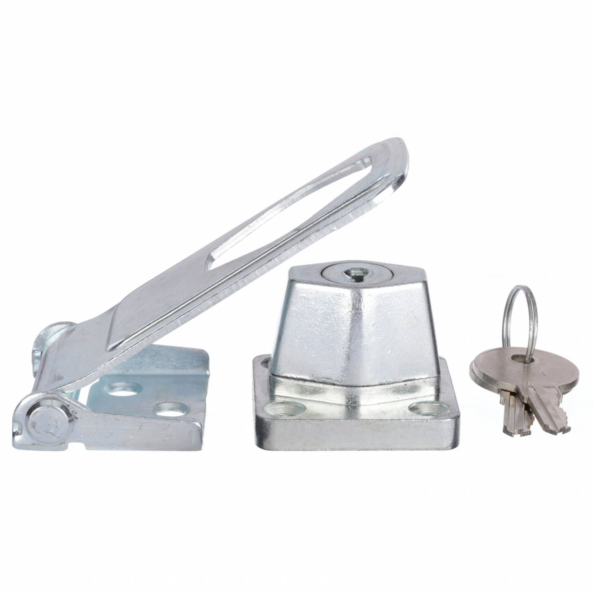 GRAINGER APPROVED Keyed Different Locking Hasp, 1 1/2 inH x 1 1/2 inW x 3 1/2 inL, Zinc Plated