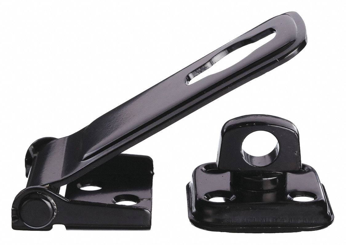 LATCHING POST SAFETY HASP,BLACK