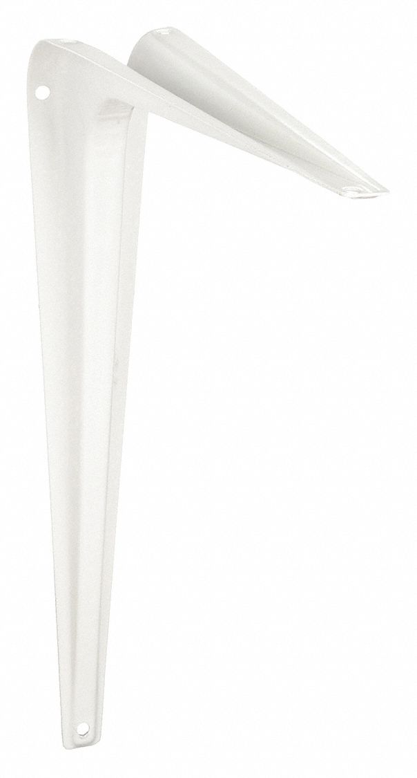Utility Shelf Bracket, Utility, Steel, White, 50 Load Capacity (Lb