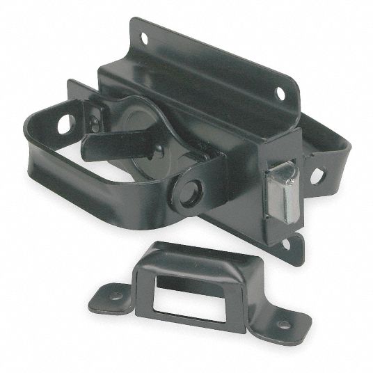 GRAINGER APPROVED Swinging Door Latch, 43/4 In. W, Black 1RBX11RBX1