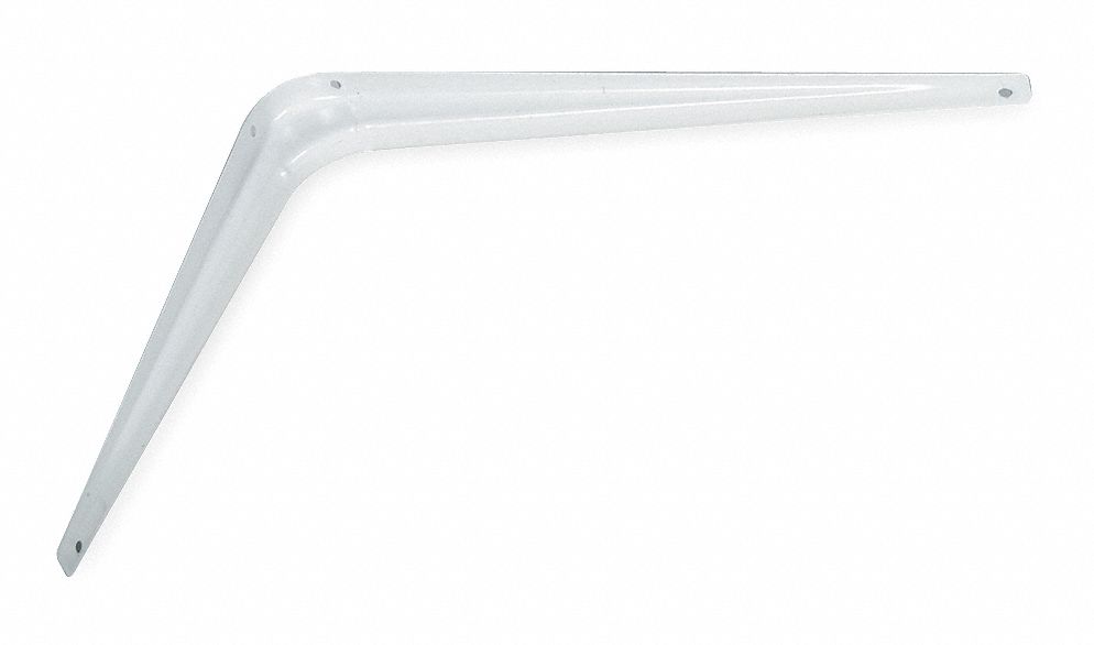 GRAINGER APPROVED Utility Shelf Bracket, Steel, White, 50 Load Capacity
