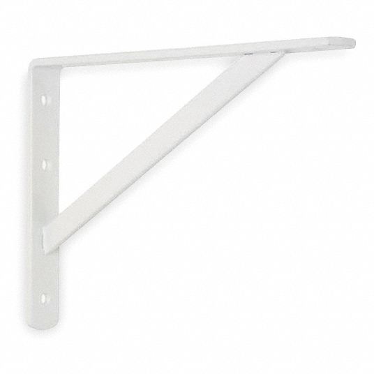 GRAINGER APPROVED Utility Shelf Bracket, Heavy Duty, Steel, White, 175