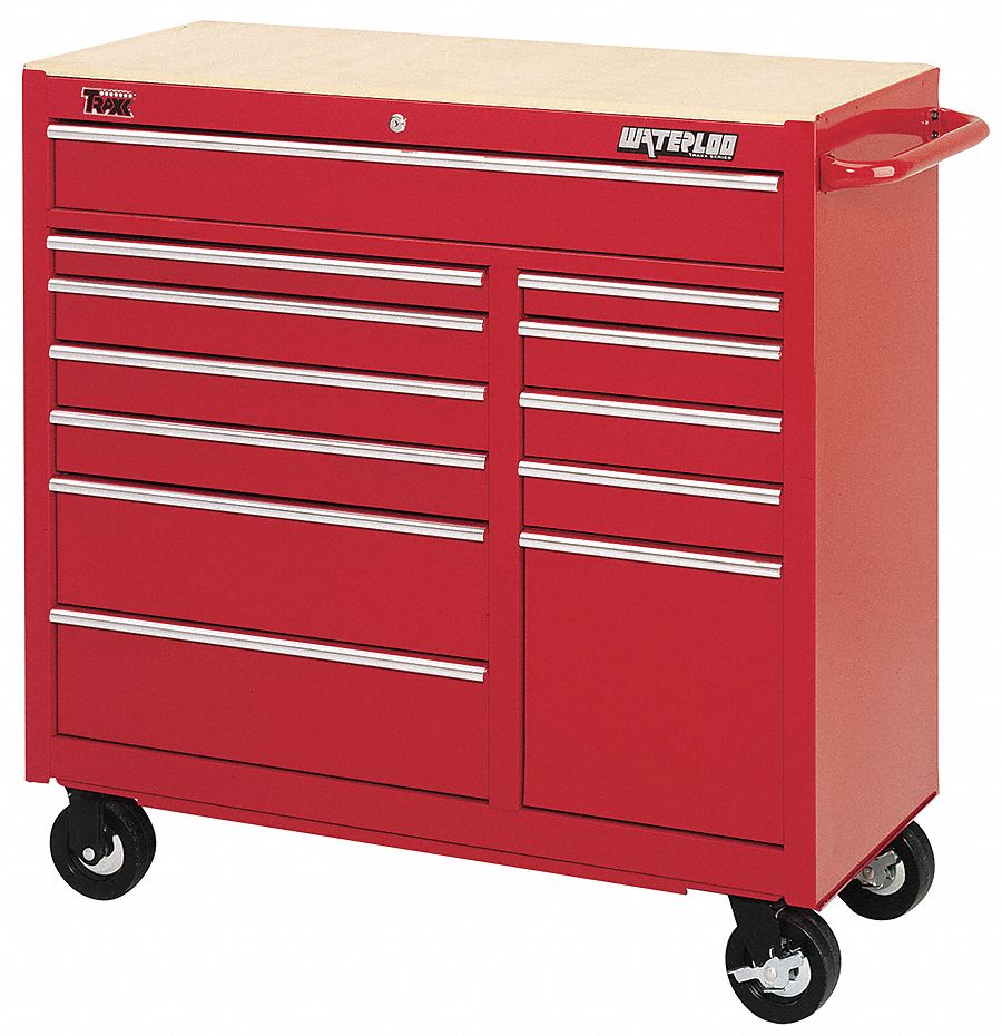 Waterloo Red Rolling Cabinet 41 H X 41 W X 18 D Number Of