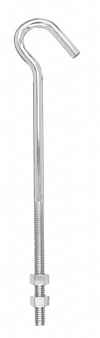 HOOK BOLTS STL 6 LX3 1/4 HX3/4 IN W