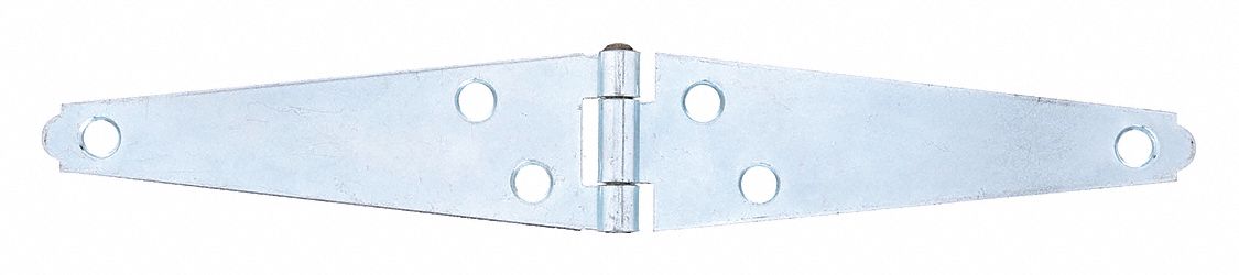 Strap Hinge: Steel, 1 1/8 in Leaf Ht, 4 in Leaf Wd