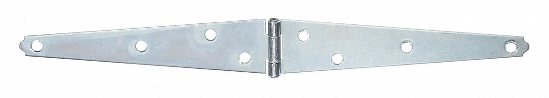 Strap Hinge: Steel, 1 1/4 in Leaf Ht, 5 1/2 in Leaf Wd