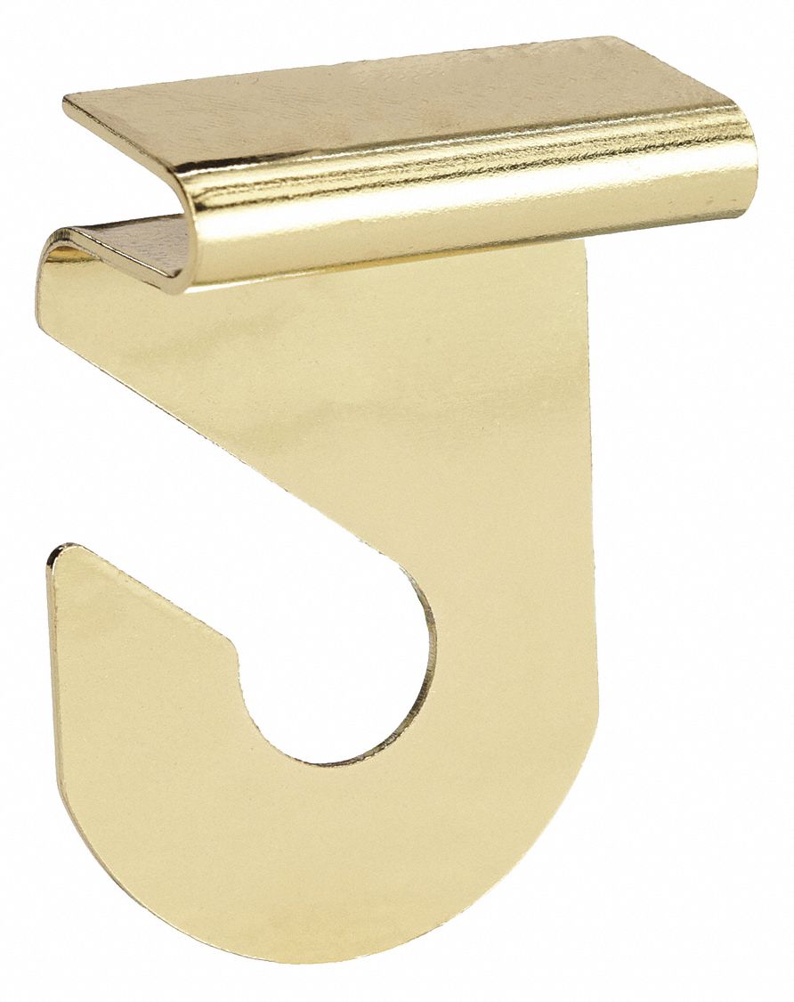 HOOK CEILING STEEL BRASS PK 2