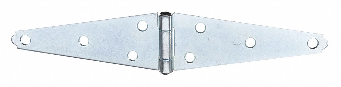 Strap Hinge: Steel, 1 7/8 in Leaf Ht, 5 in Leaf Wd