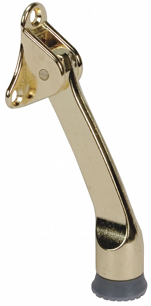 GRAINGER APPROVED Lever Door Holder, Bright Brass, Brass, 4In 4JG77