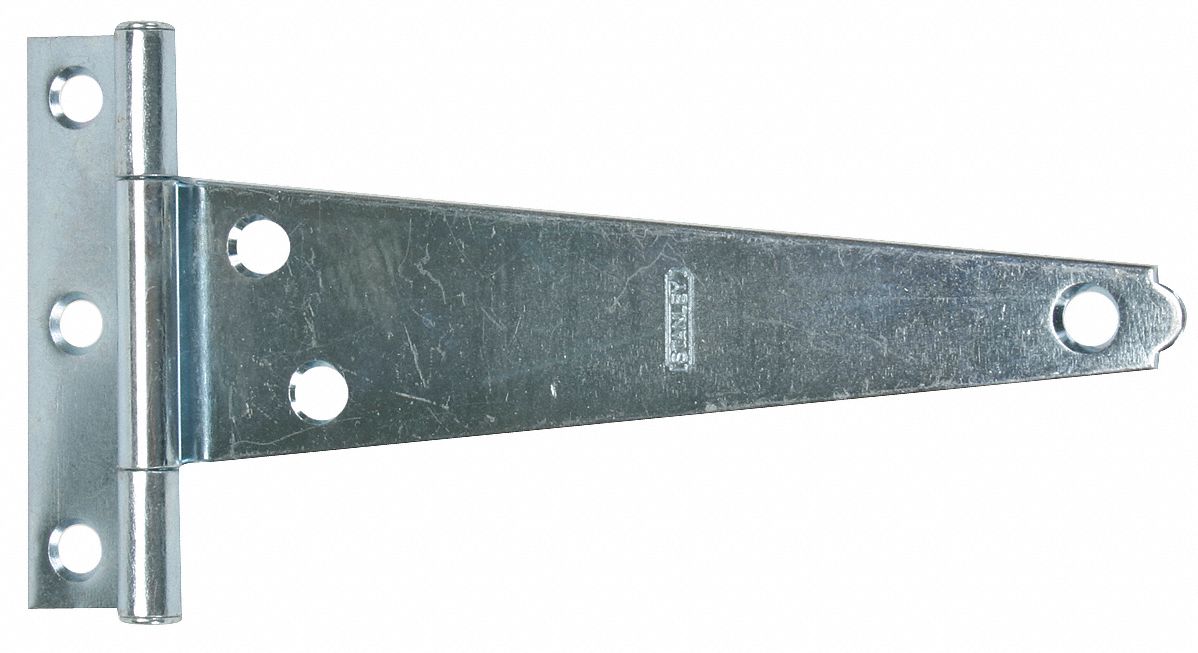 Tee Hinge: Steel, 2 15/16 in Leaf Ht, 1 in Leaf Wd