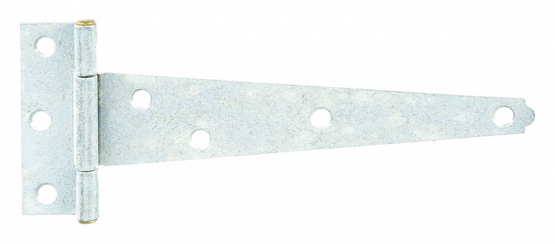Tee Hinge: Steel, 3 1/8 in Leaf Ht, 1 1/16 in Leaf Wd, 2 PK
