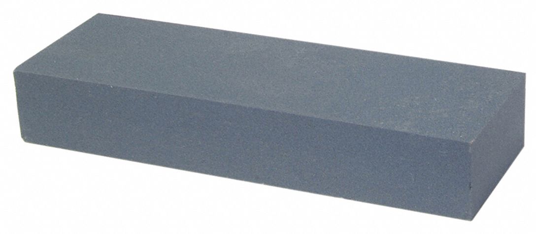 Single Grit Benchstone: 8 in L x 2 in W x 1 in, Silicon Carbide, Fine