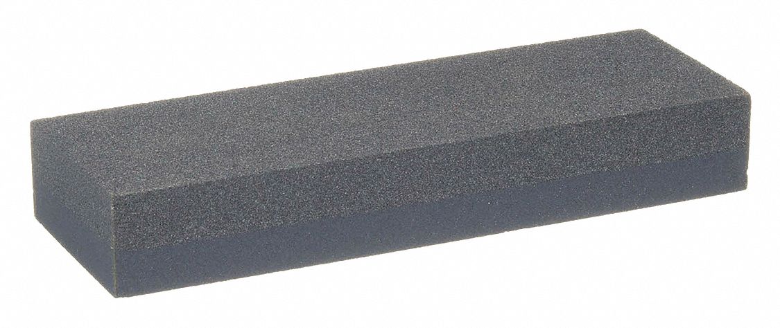 Combination Grit Benchstone: 4 in L x 1 3/4 in W x 5/8 in H, Silicon Carbide, Coarse/Fine