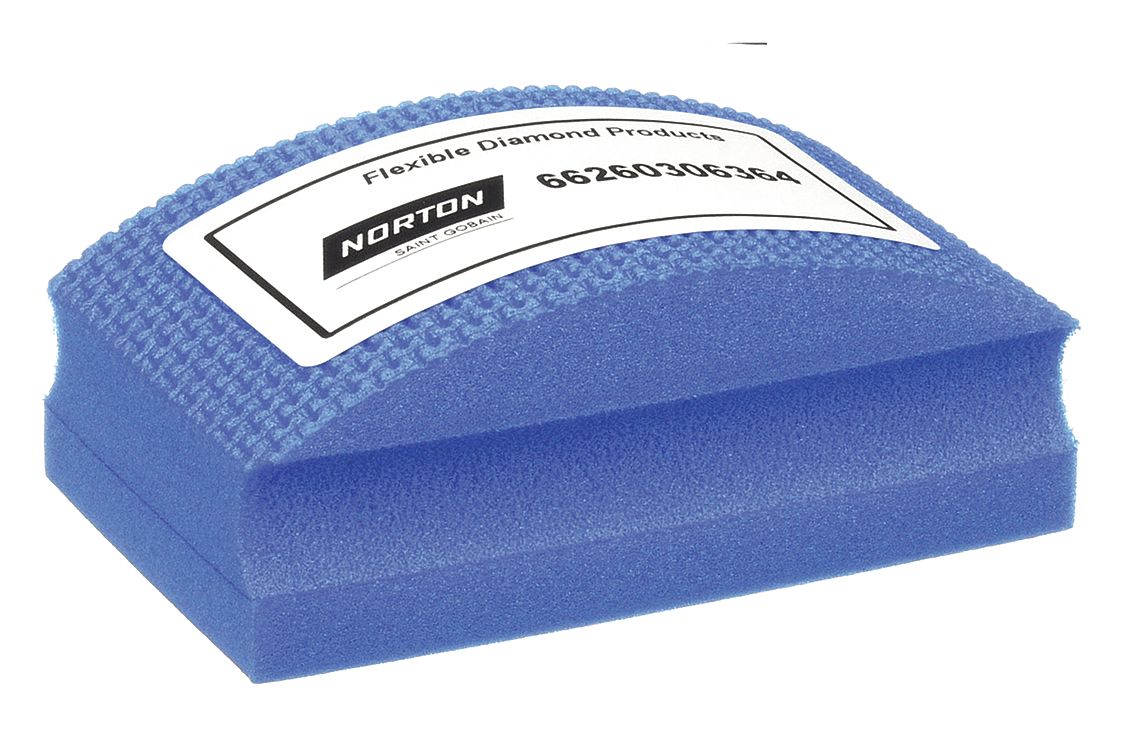 NORTON, 2 1/8 in x 3 1/2 in, Diamond, Sanding Hand Pad 1RDJ4