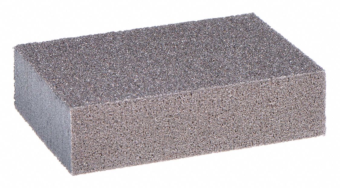 Sanding Sponge: 2 3/4 in W x 4 in L x 1 in T, Aluminum Oxide, Fine/Medium, 120/80 Grit, 6 PK