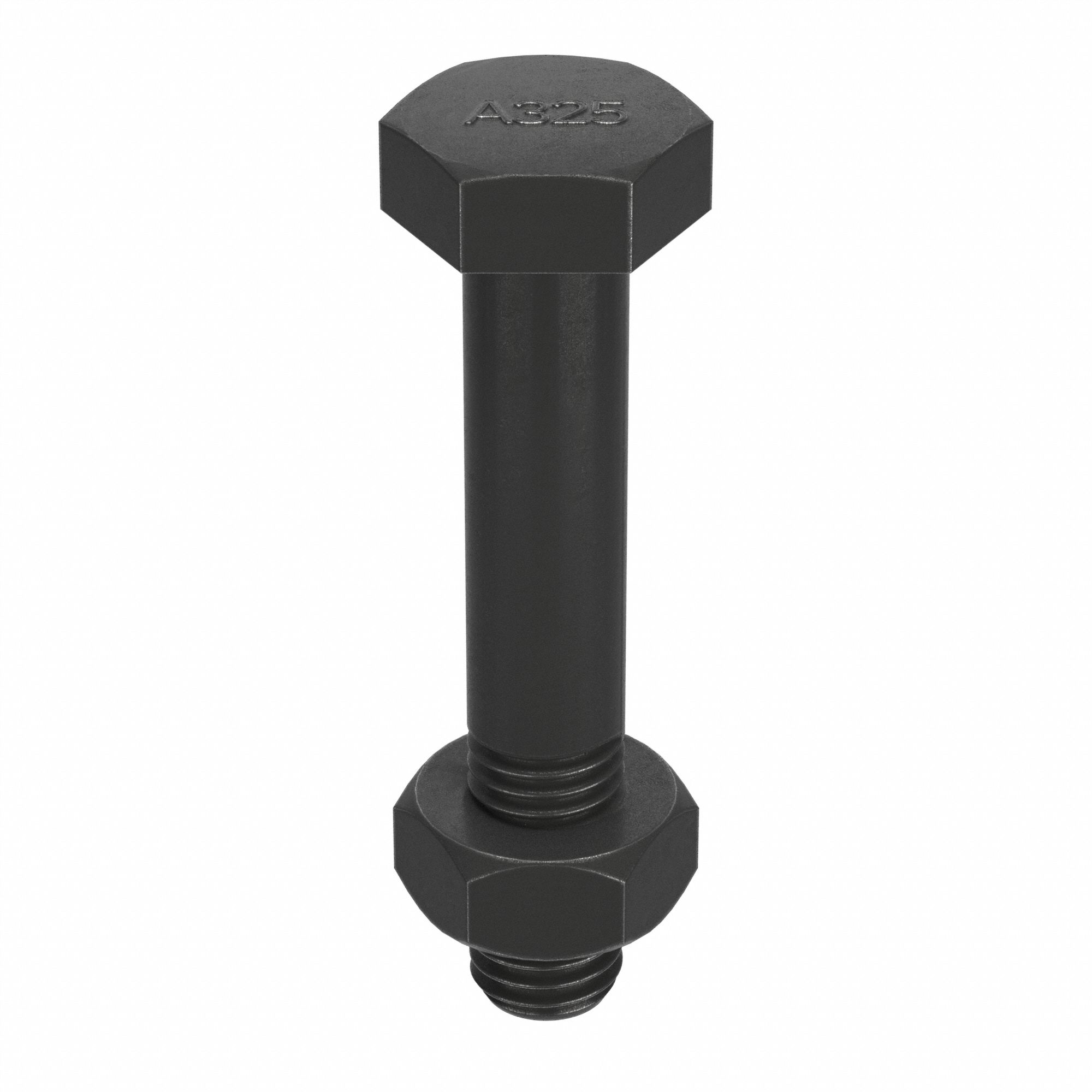 STRUCTURAL BOLT, STEEL, A325 TYPE 1, BLACK OXIDE, ⅝"-11 THREAD, WITH NUT, 3½ IN L, HRC25, 2A, 10 PK