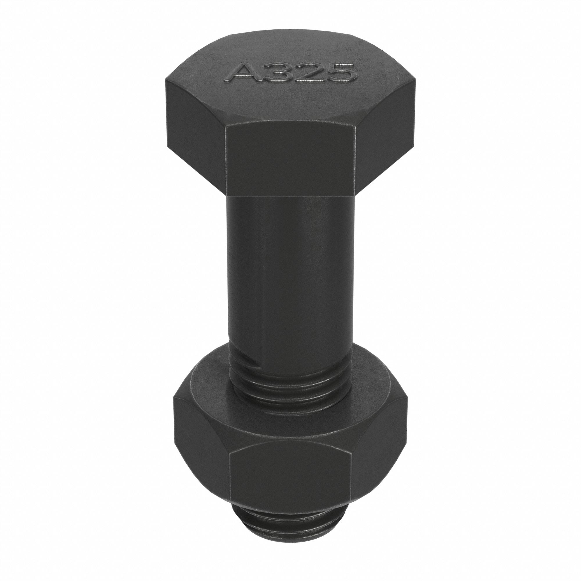 STRUCTURAL BOLT, STEEL, A325 TYPE 1, BLACK OXIDE, ¾"-10 THREAD, WITH NUT, 2¾ IN L, HRC25, 2A, 5 PK