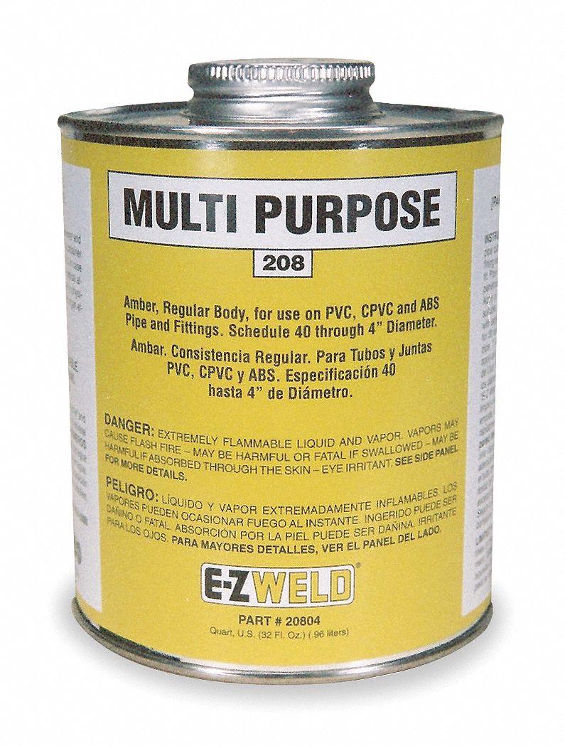 Yellow Cement, Size 32, For Use With PVC, CPVC, and ABS Pipe and