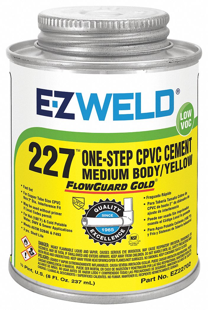 EZ WELD, 227, 8 fl oz, Pipe Cement 1RG6322702 Grainger
