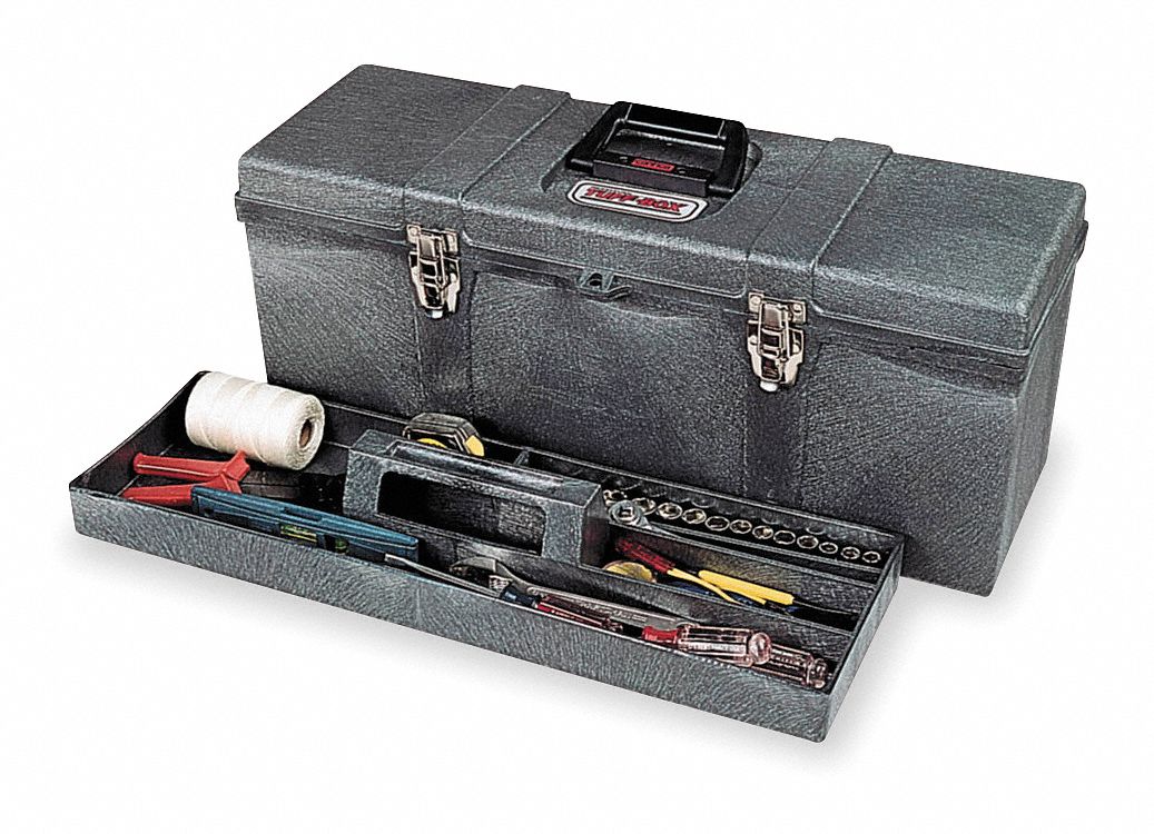 Portable Tool Box, High Density Structural Foam, 26" Overall Width x 8-3/4" Overall Depth