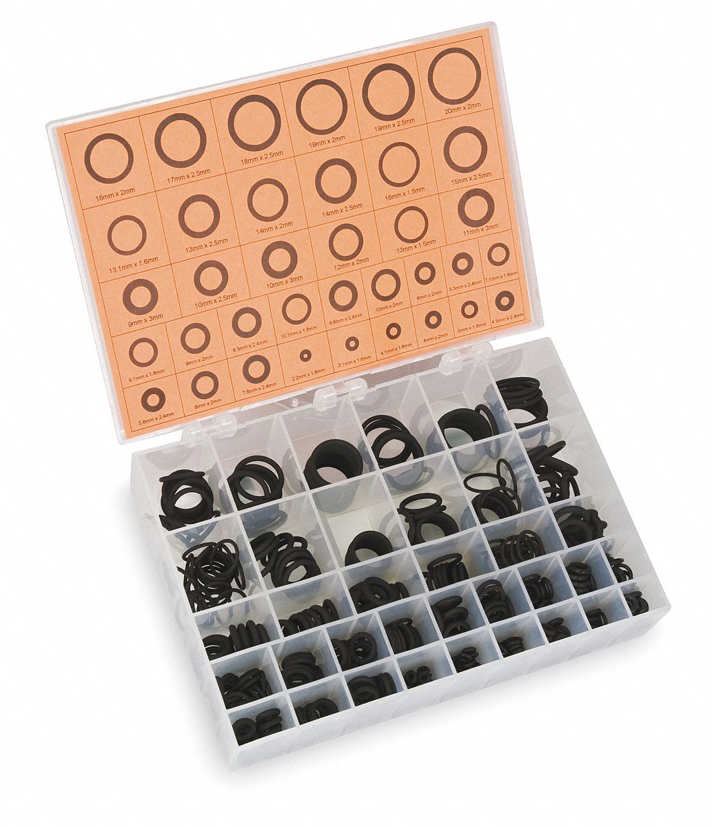 GRAINGER APPROVED ORing Assortment Metric, Viton(R), 500 Pieces, 36