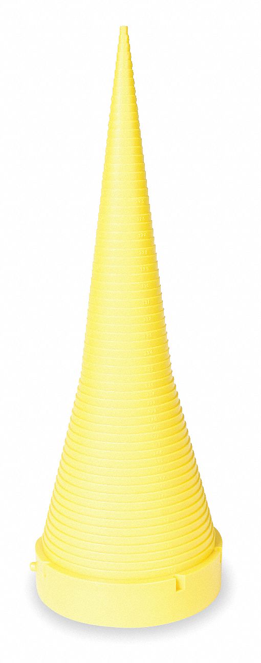 AAA Forklifts - 17-1/2 Tall Yellow Plastic O-Ring Sizing Cone Measuring Tool  Standard Chart