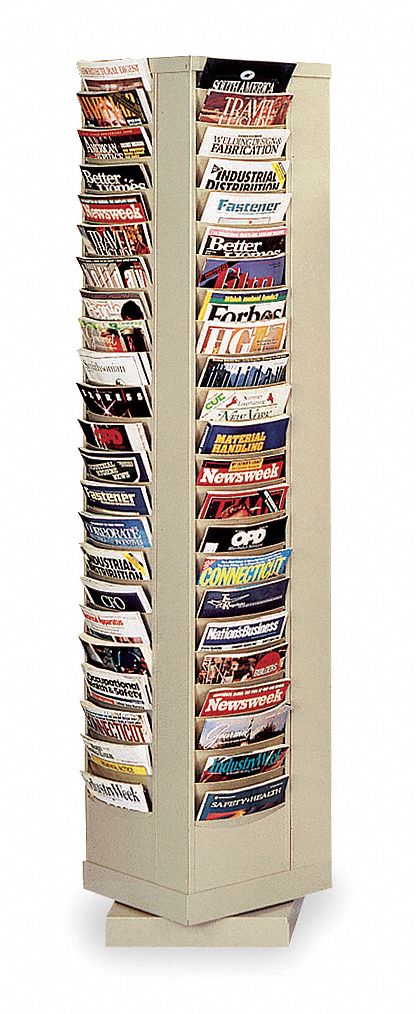 Durham Mfg Magazine Display Tan Steel 68 3 8 Height 14 1 8