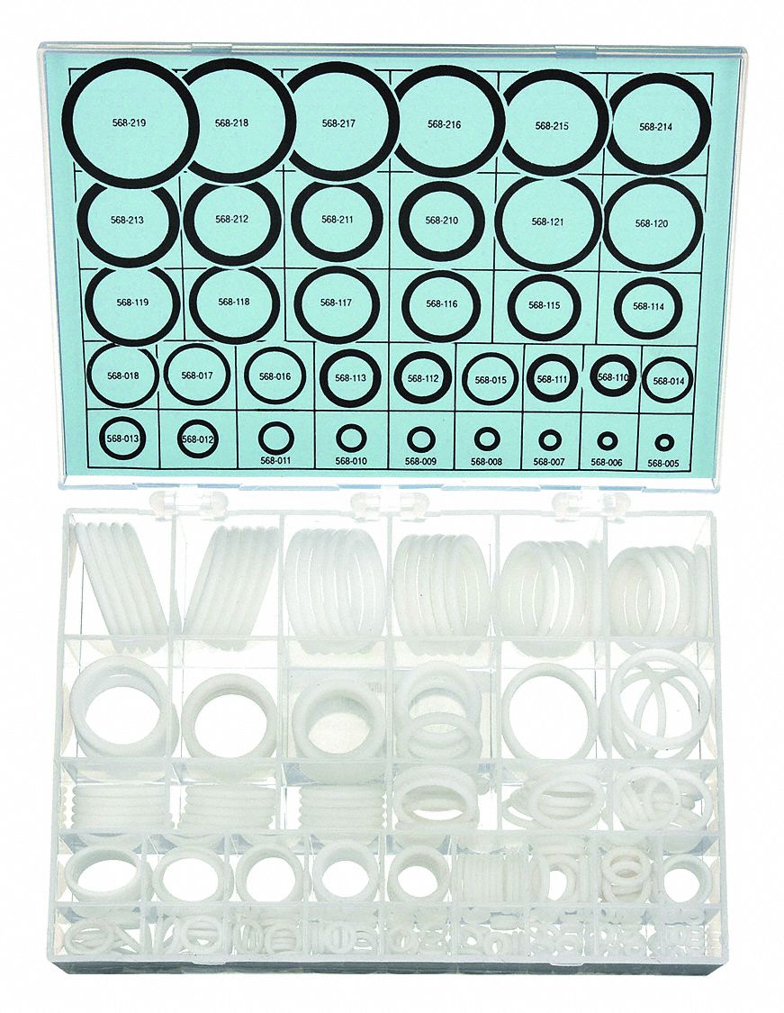 O-RING ASSORTMENT,PTFE,325 PCS,36 SIZES