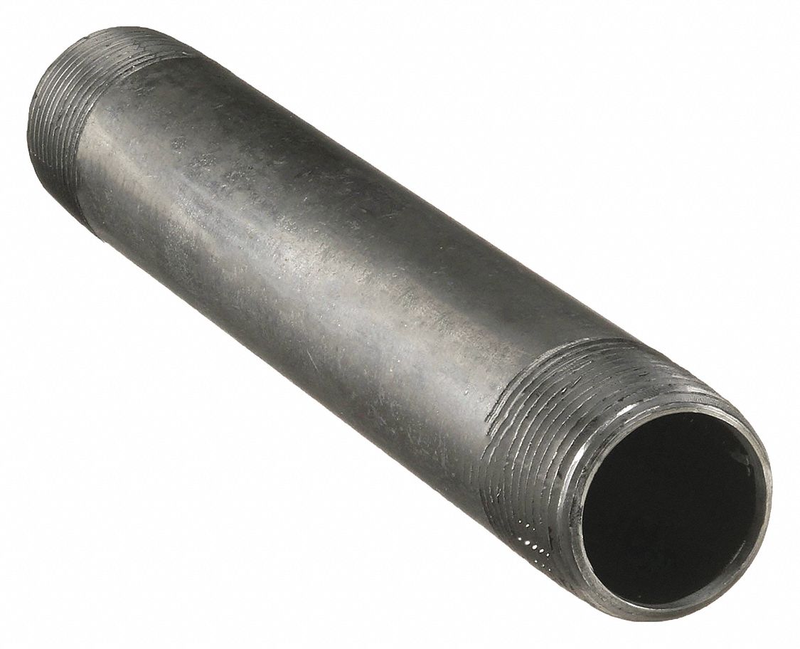 Nipple: Black Steel, 2 in Nominal Pipe Size, 8 in Lg, Threaded on Both Ends, Schedule 160, Seamless