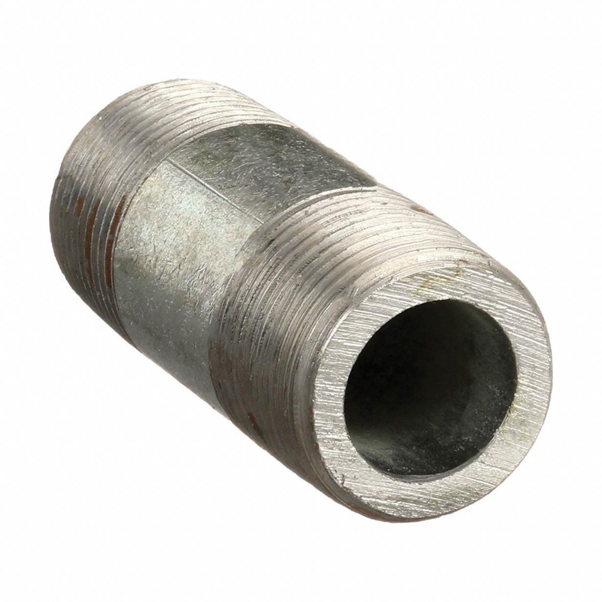 Nipple: Galvanized Steel, 1 1/2 in Nominal Pipe Size, 3 in Overall Lg, Threaded on Both Ends