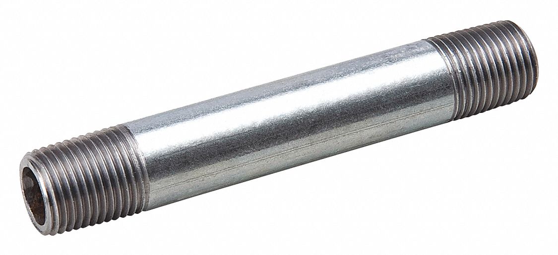 GRAINGER APPROVED 1 1/4 in x 6 in Galvanized Steel Nipple, Pipe