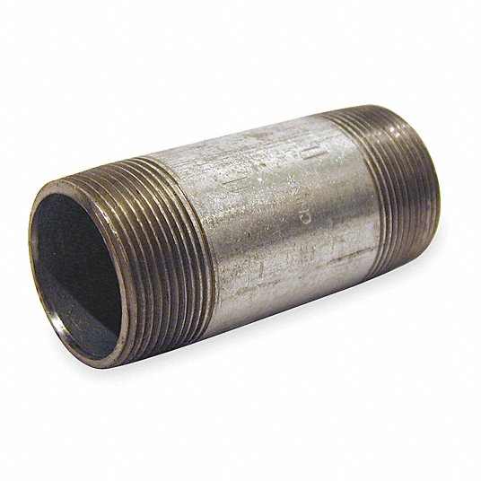 BECK 0331050609 3-1/2" MNPT x 6-1/2" TBE Galvanized Steel Pipe Nipple Sch 40 