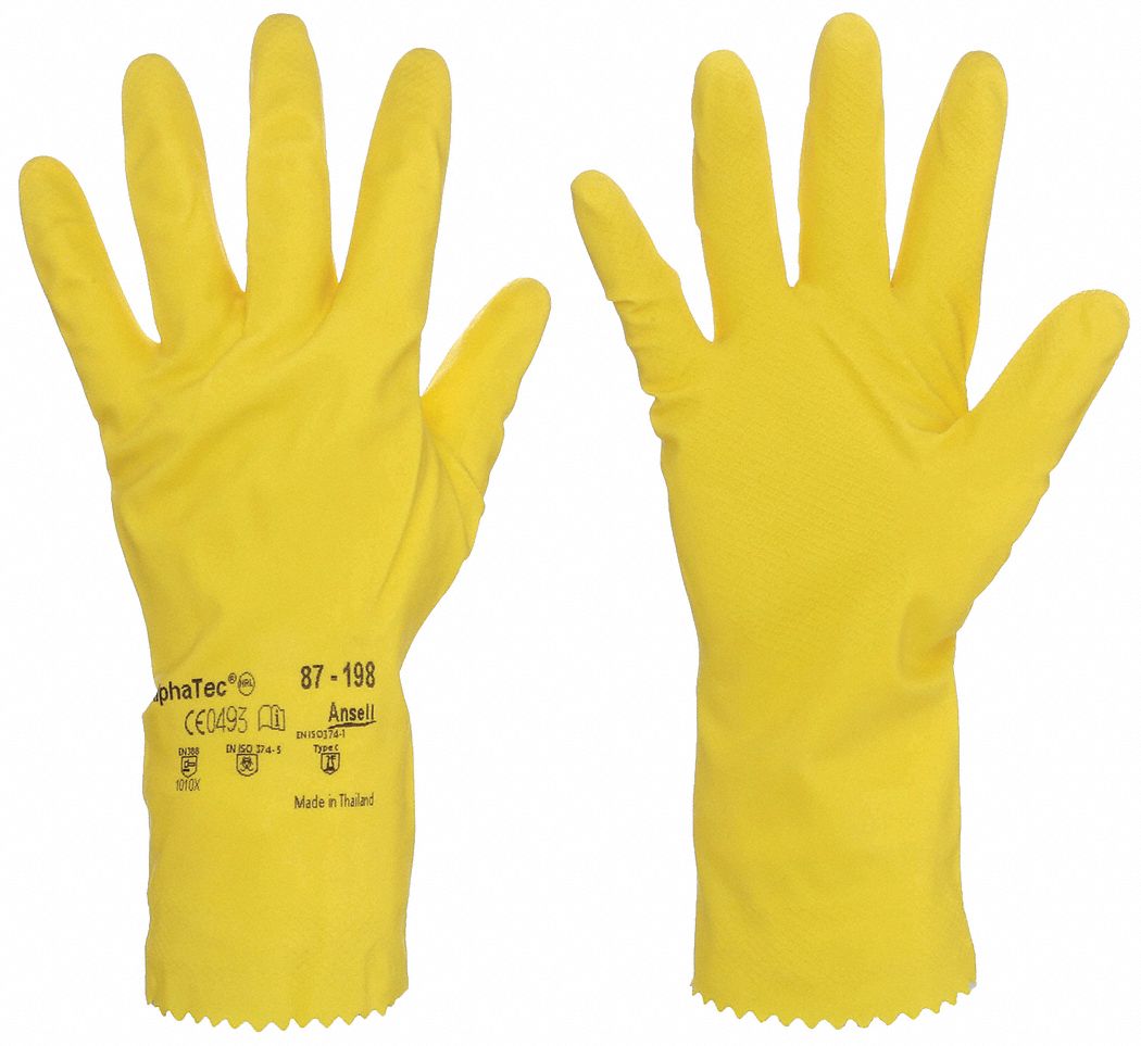 17 mil Glove Thick, 12 in Glove Lg, Chemical Resistant Gloves 1RL35