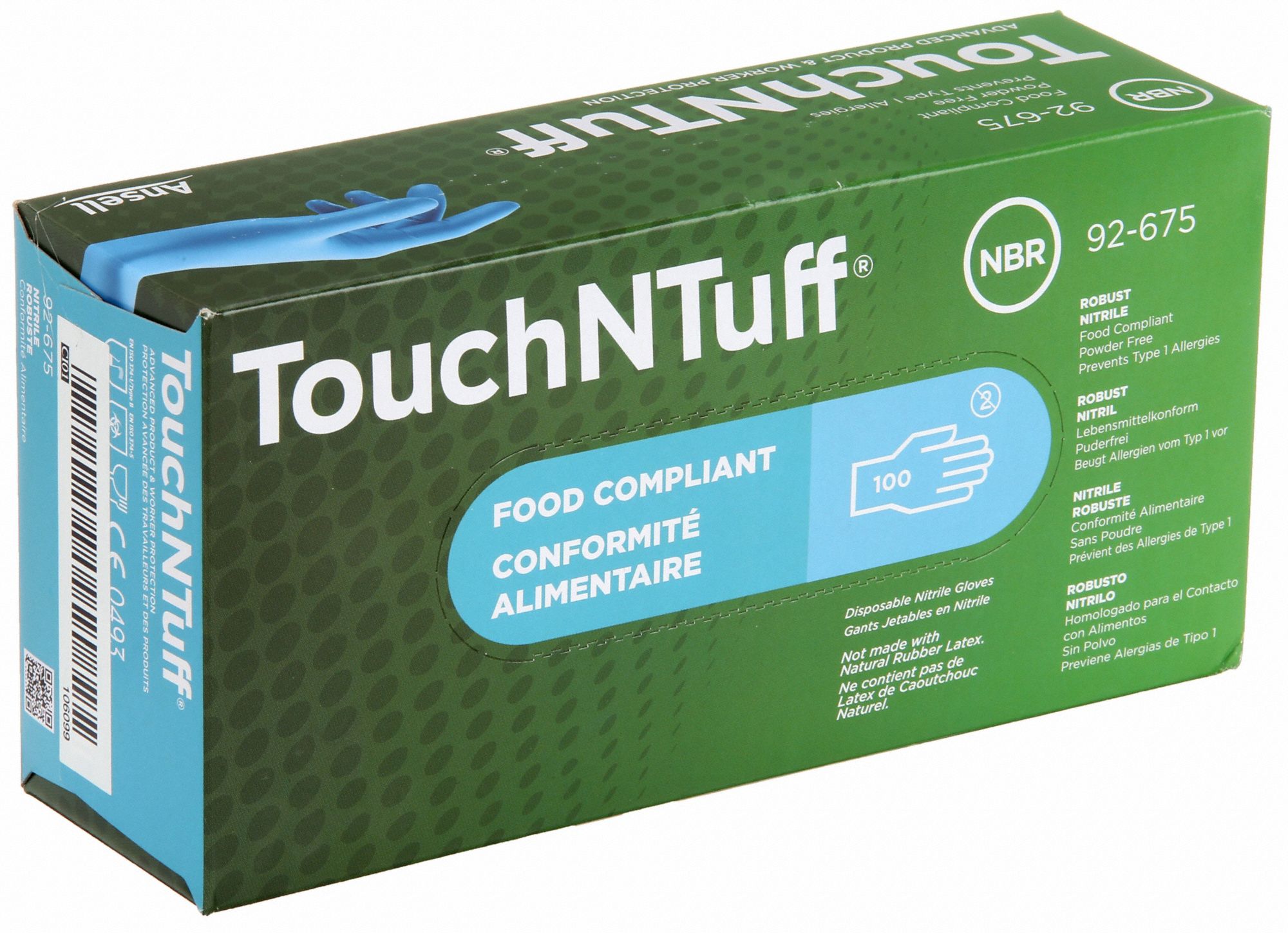 TOUCHNTUFF Disposable Gloves ChemicalResistant/FoodGrade/Gen Purpose