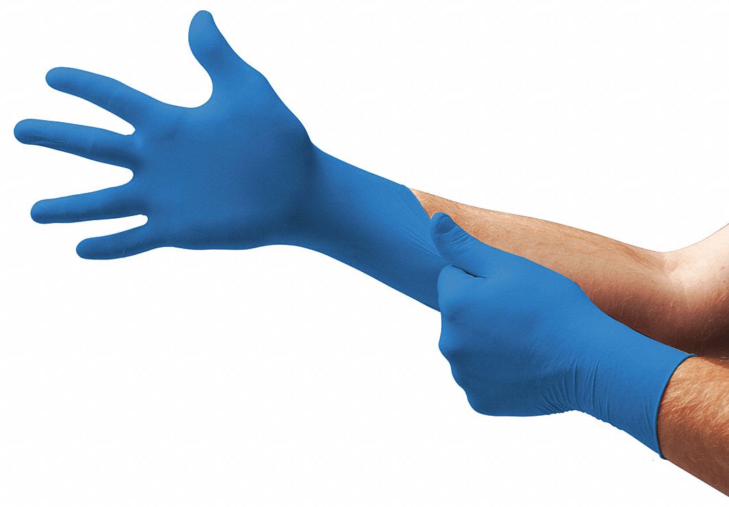 blue nitrile disposable gloves