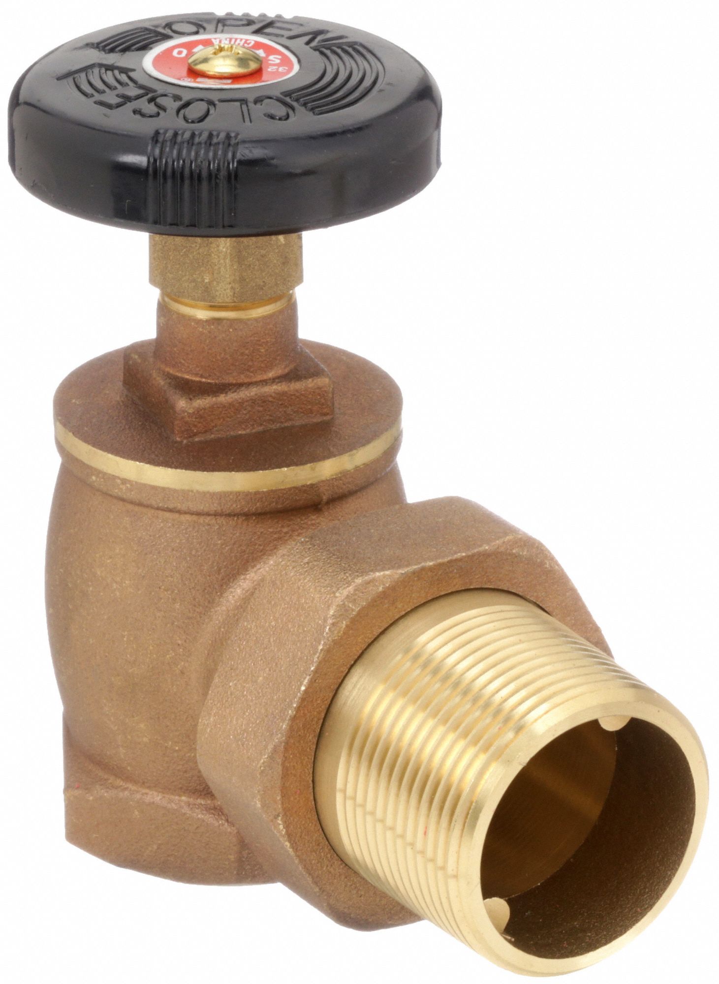 Radiator Valve: 109-306, 1 1/4 in NPT, 60 psi / 15 psi, Bronze, 1 1/4 in, Angle Body