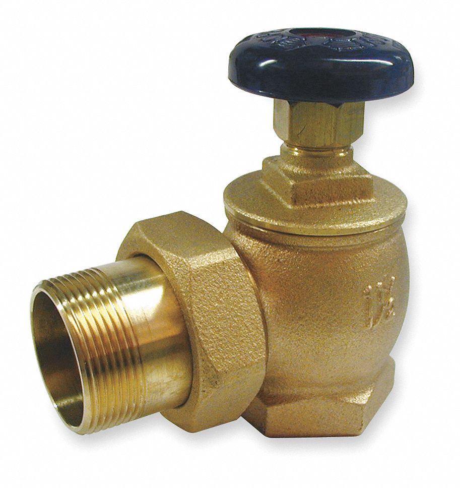 GRAINGER APPROVED Radiator Valve, Steam, Water, Bronze, 1 1/2 in NPT, Body Style Angle 1RLT6