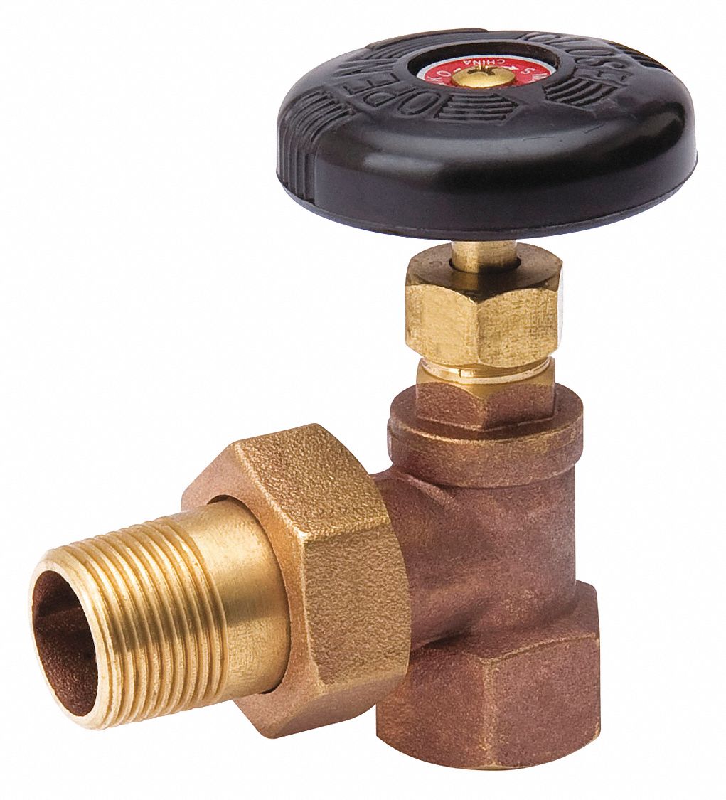GRAINGER APPROVED Radiator Valve, Steam, Water, Brass, 1/2 in