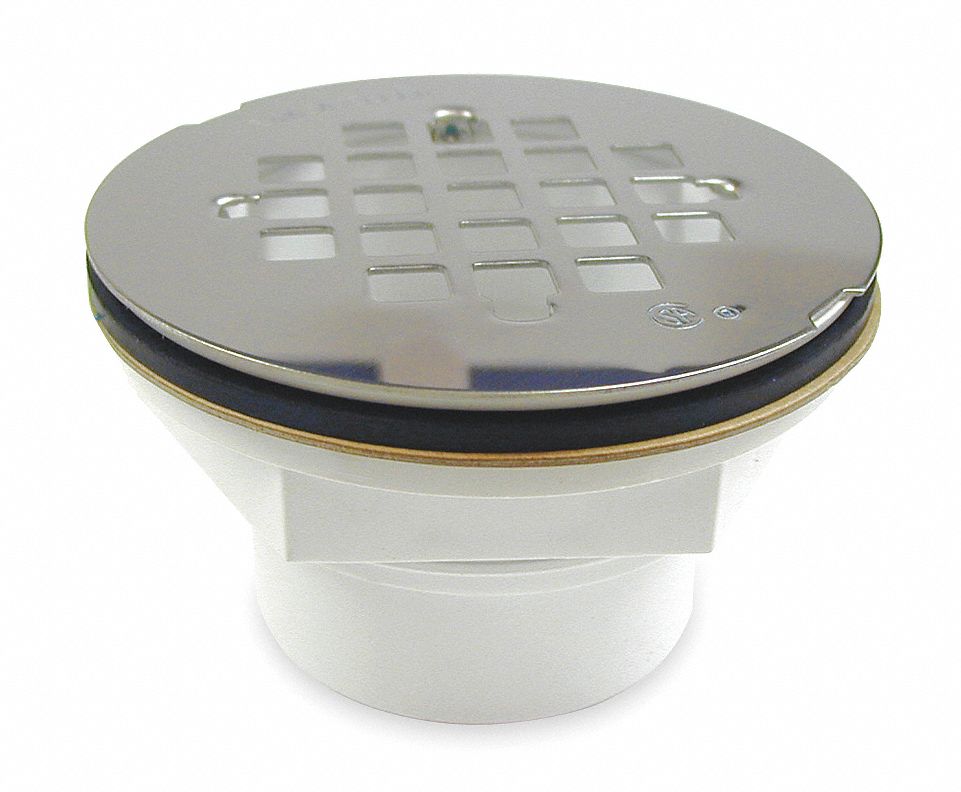 GRAINGER APPROVED Length Drains 4 1/2 in, Stainless Steel, Round