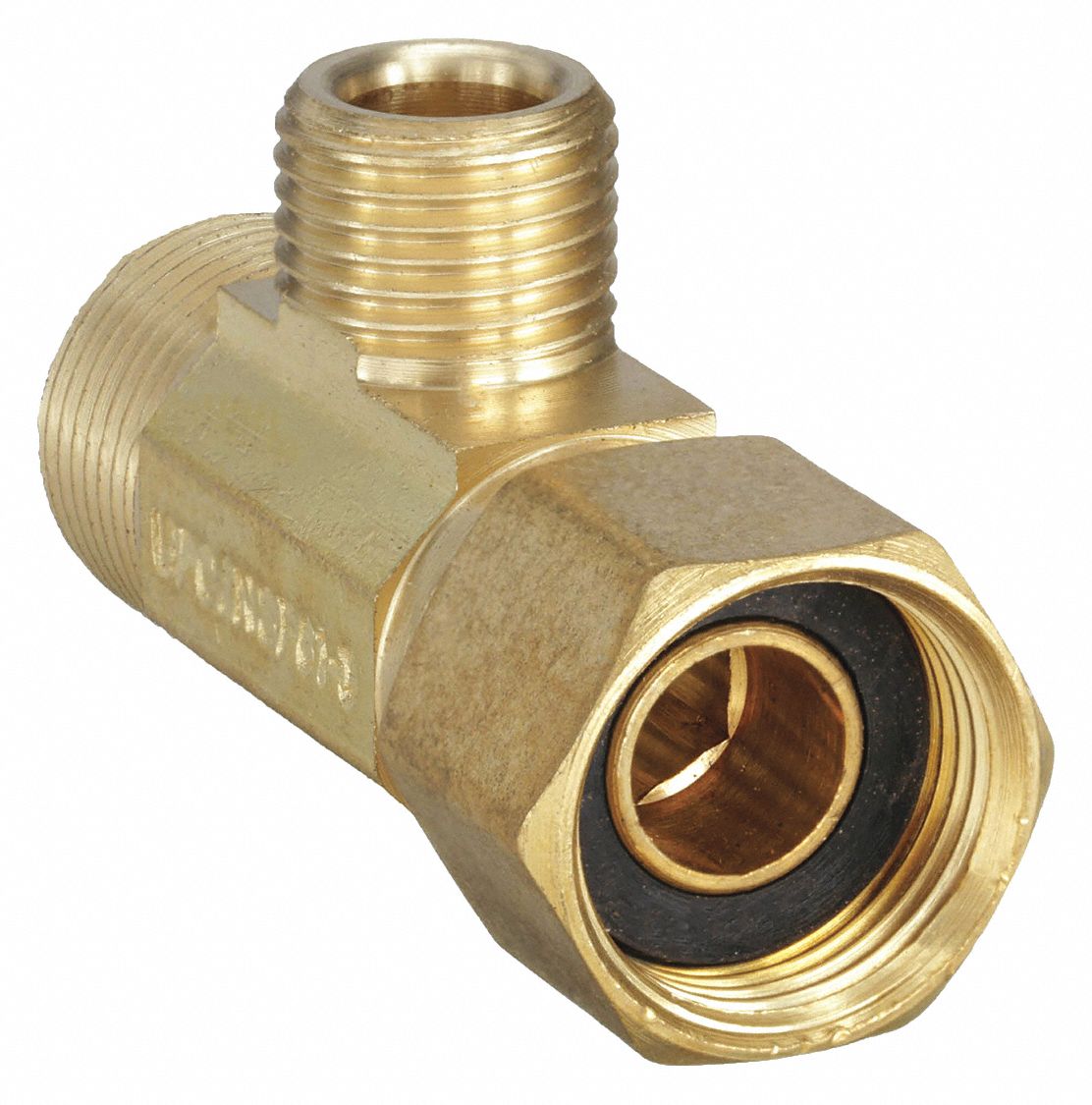 SUPPLY STOP EXTENDER TEE: BRASS, COMPRESSION X COMPRESSION X COMPRESSION, ⅜ IN X ¼ IN PIPE