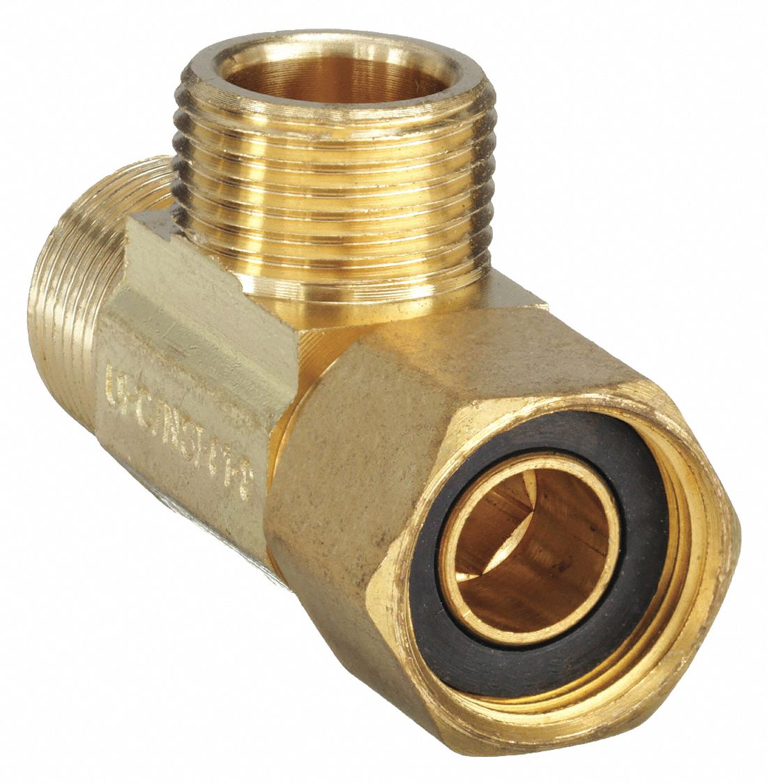 Supply Stop Extender Tee: Brass, Compression x MNPT x MNPT, 3/8 in x 3/8 in  Pipe Size